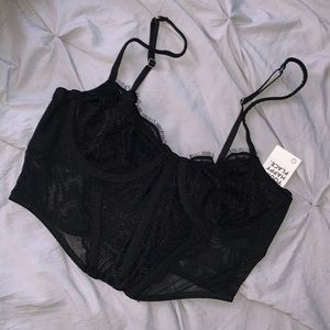 Black corset top size small NWT